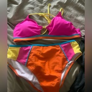 Popvil neon 2 piece swim suit
